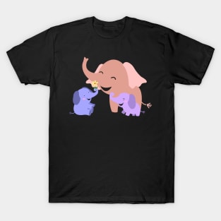 Mom and 2 baby elephants T-Shirt